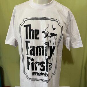 NWOT Streetwise The Family First Godfather Men's White T Shirt Size Large Cotton